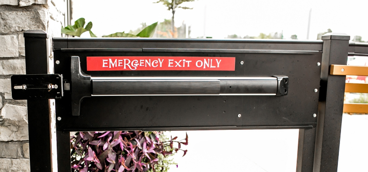 emergency push bar installation in Paramount