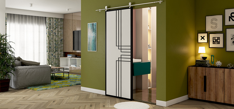 sliding bathroom door installation in Paramount